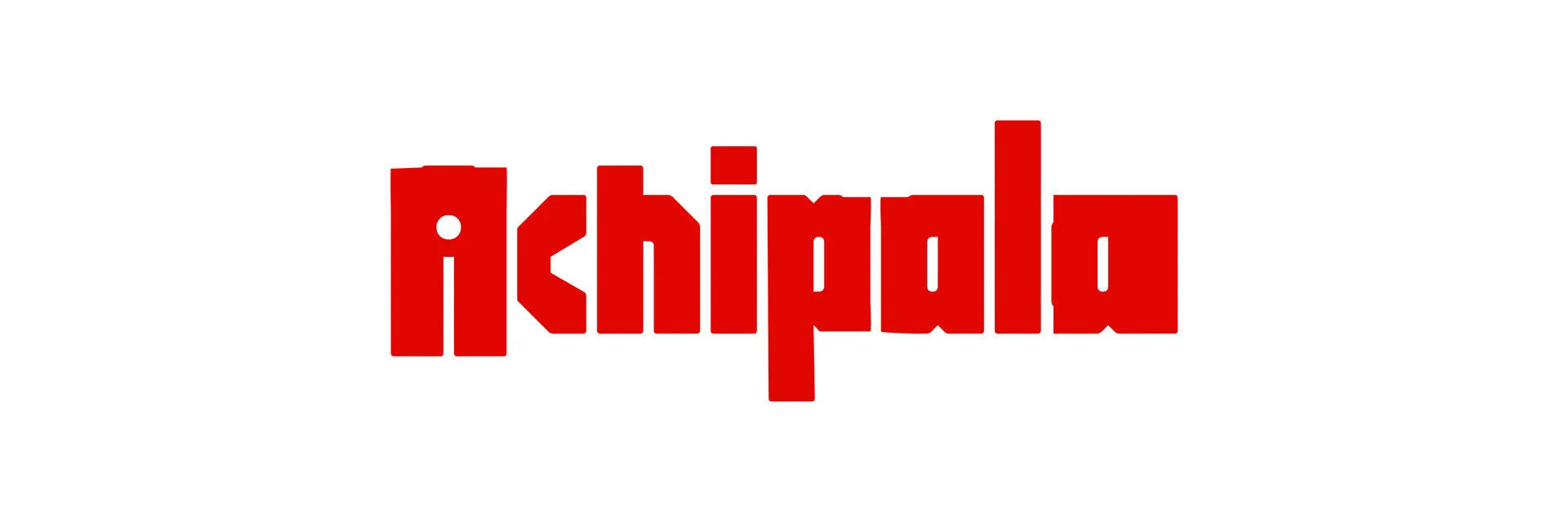 Logotipo Achipala em vermelho sobre branco.