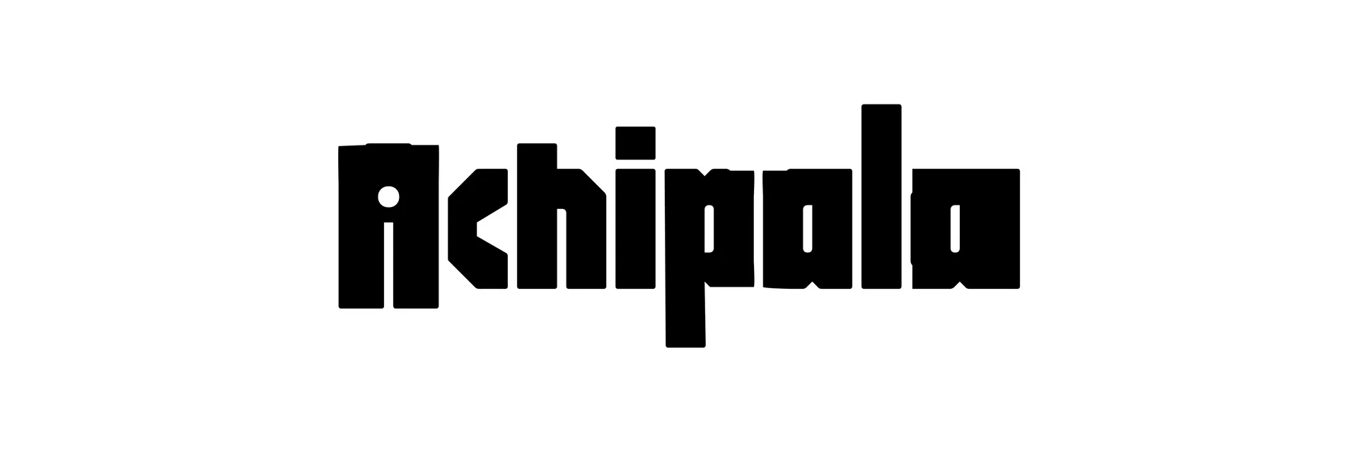 Logotipo Achipala em preto sobre branco.